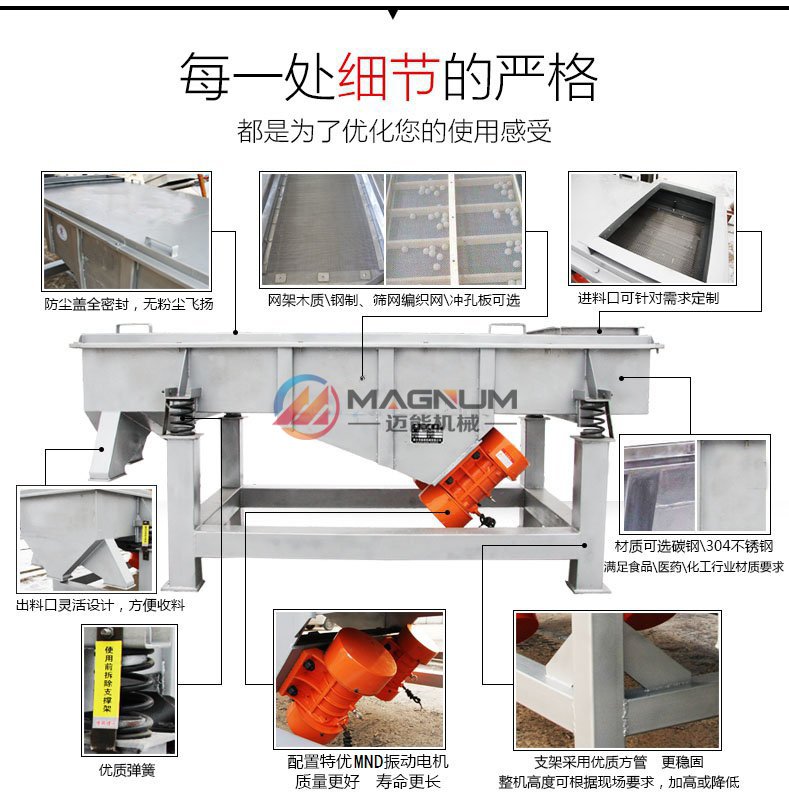 化工颗粒直线振动筛细节图